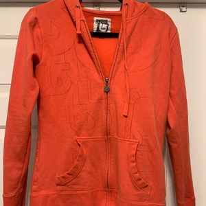 Burton Zippered Hoodie Size Small Women AWESOME Coral Color